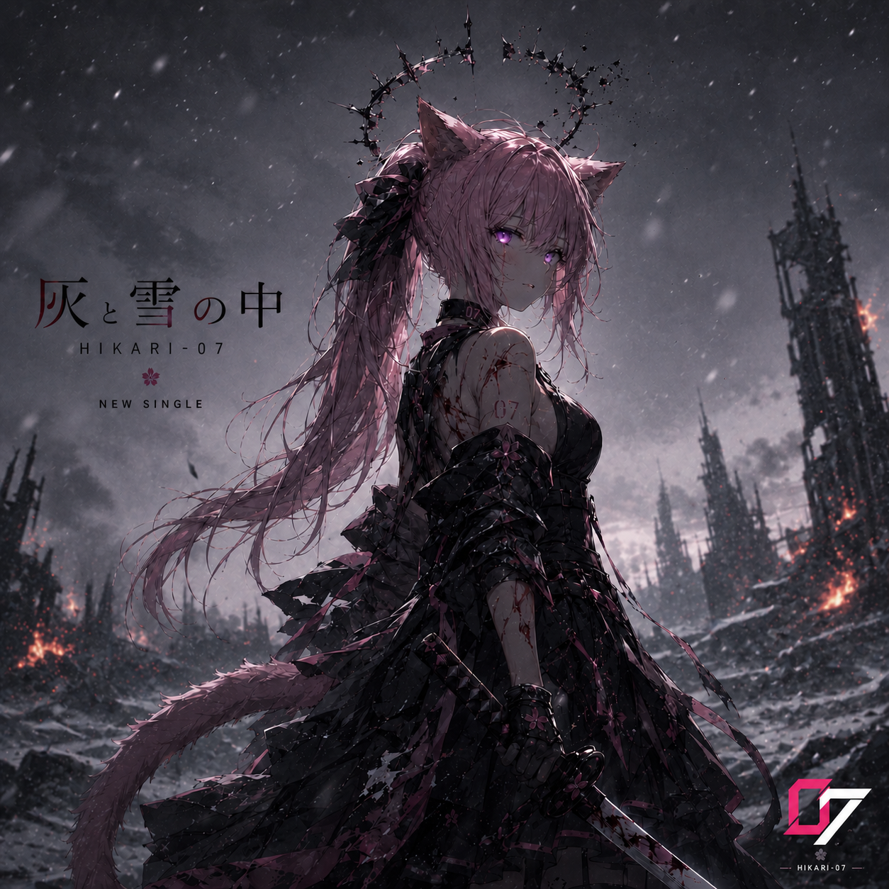 Cover art for HIKARI-07's song Among Ash and Snow